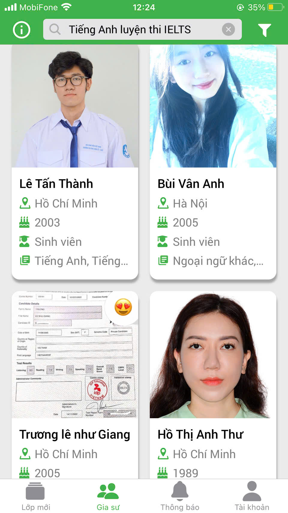 dạy kèm luyện thi ielts